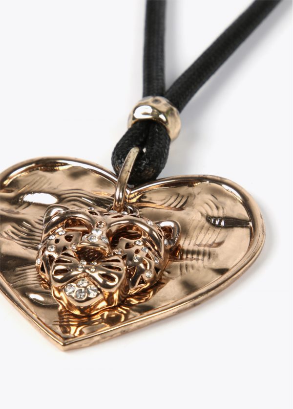LOLA CASADEMUNT LS2503075 Collar pendant corazón y leopardo DORADO - Imagen 4