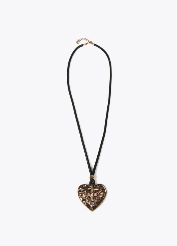 LOLA CASADEMUNT LS2503075 Collar pendant corazón y leopardo DORADO