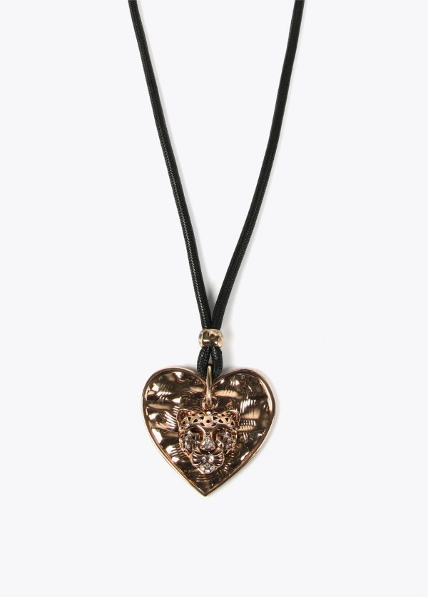 LOLA CASADEMUNT LS2503075 Collar pendant corazón y leopardo DORADO - Imagen 3