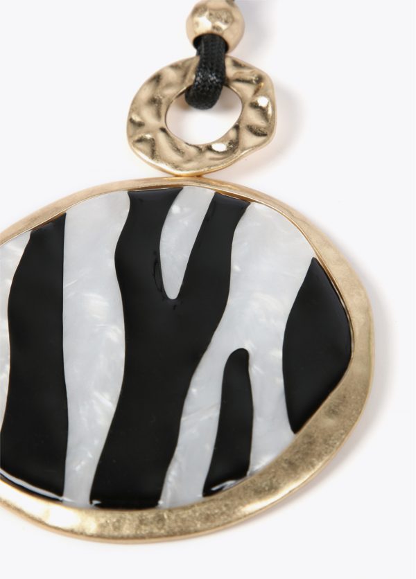 LOLA CASADEMUNT LS2503081 Collar pendant pieza zebra BLANCO-NEGRO - Imagen 3