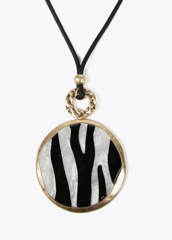 LOLA CASADEMUNT LS2503081 Collar pendant pieza zebra BLANCO-NEGRO - Imagen 4