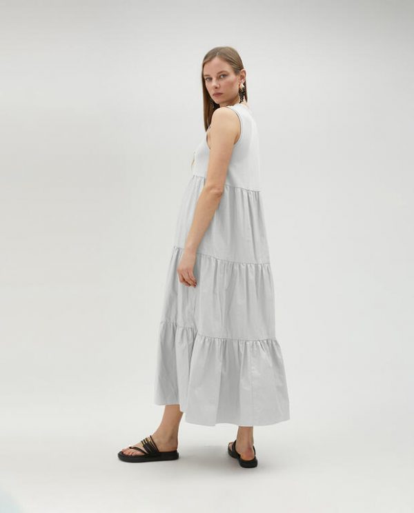 LOLA CASADEMUNT LS2516063 Vestido popelin tablas BLANCO - Imagen 4