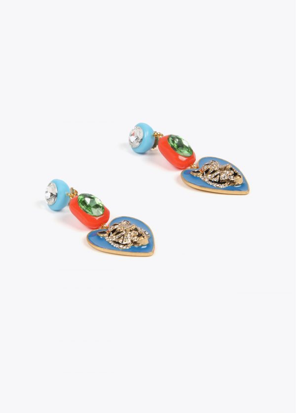 LOLA CASADEMUNT LS2503036 Pendientes corazon lacado leopardo METAL-MULTICOLOR - Imagen 2