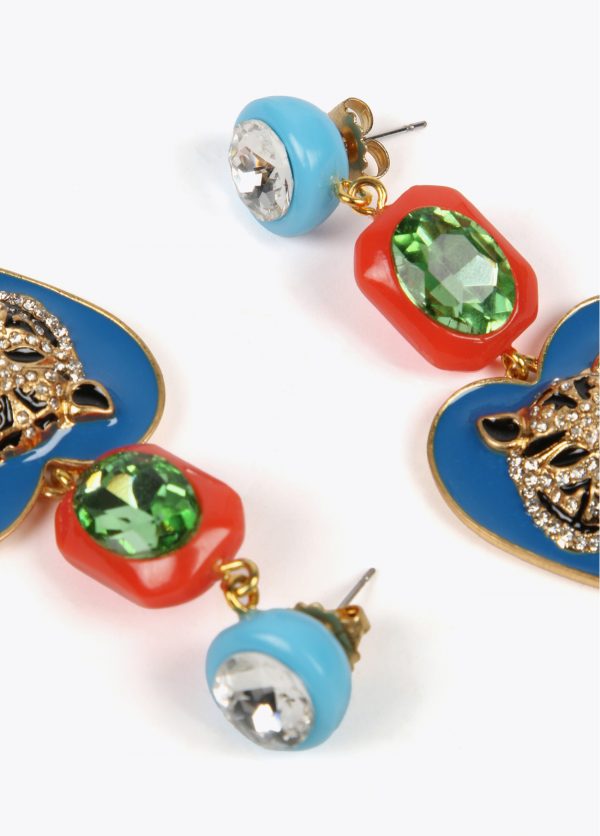 LOLA CASADEMUNT LS2503036 Pendientes corazon lacado leopardo METAL-MULTICOLOR - Imagen 3