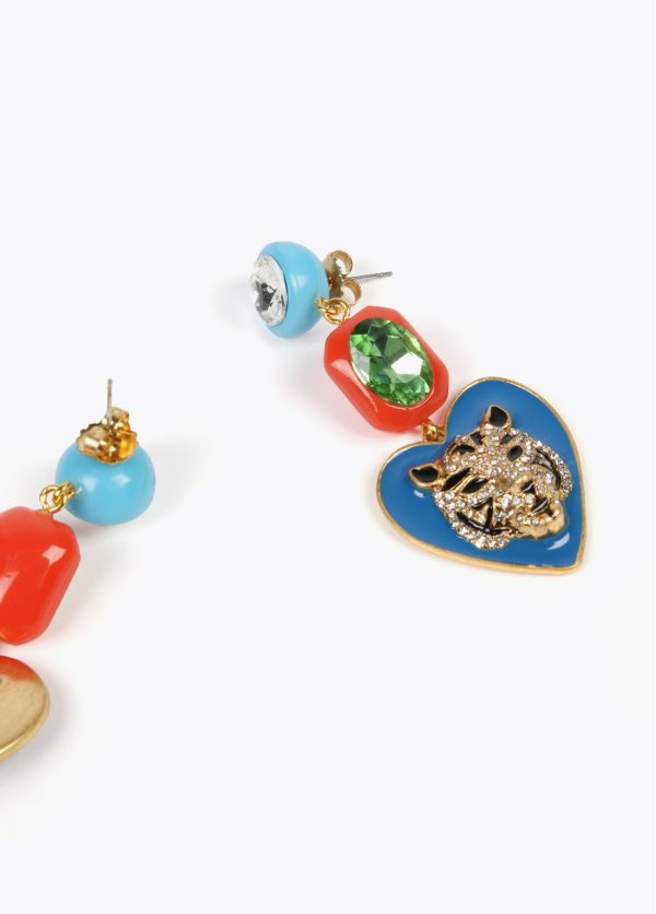 LOLA CASADEMUNT LS2503036 Pendientes corazon lacado leopardo METAL-MULTICOLOR - Imagen 5