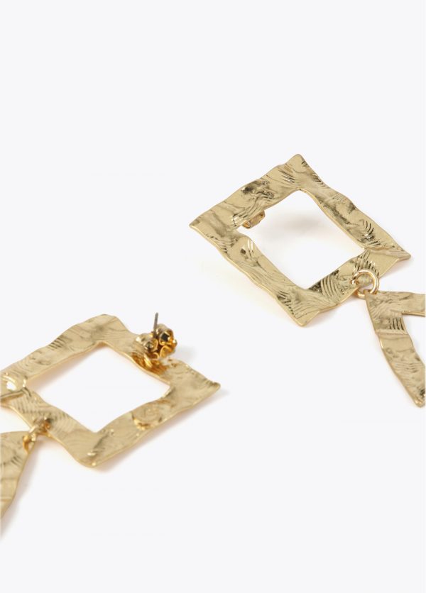 LOLA CASADEMUNT LS2503071 Pendientes cuadrado y triangulo martelé DORADO - Imagen 5