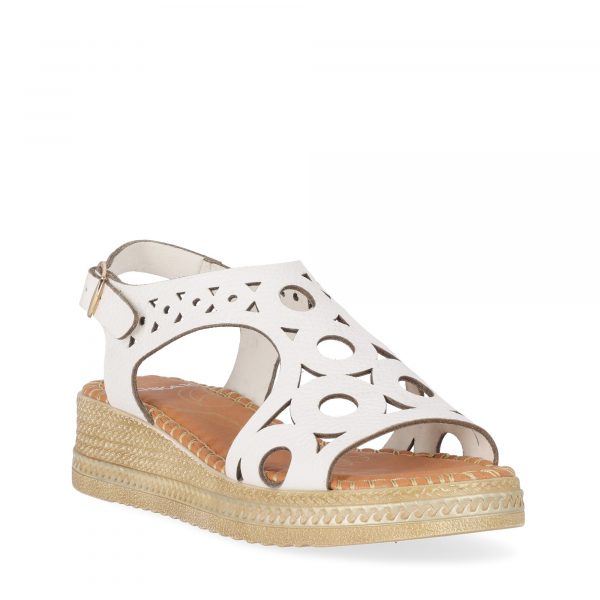 CHIKA10 MUDEJAR 07 Blanco Sandalias Piel de Mujer Chika10 Leather Cuña baja - Imagen 2