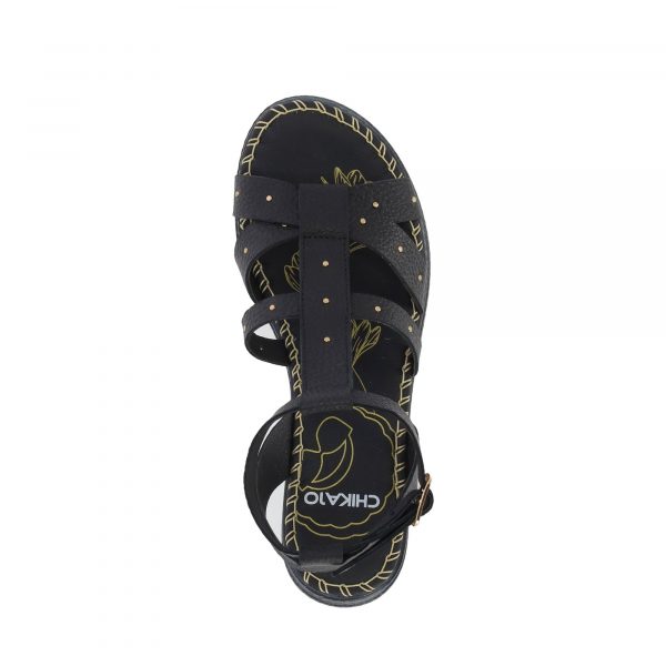 CHIKA10 MUDEJAR 06 Negro Sandalias Piel de Mujer Chika10 Leather Cuña baja - Imagen 3