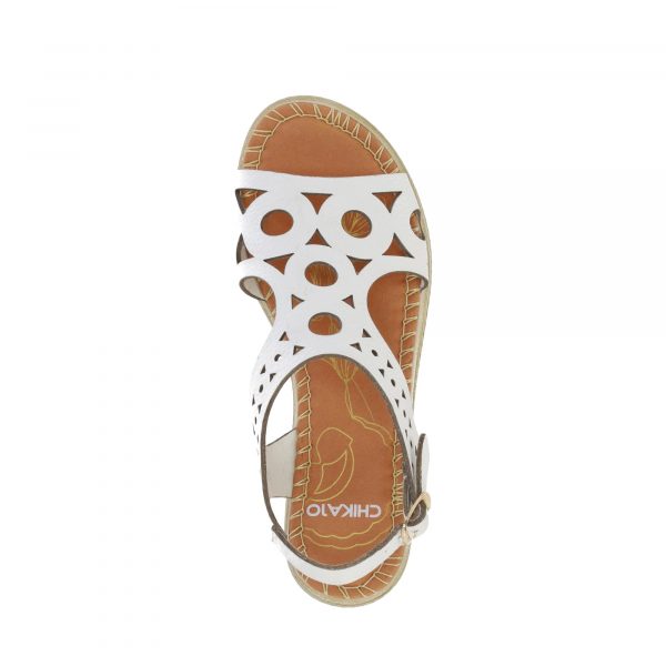 CHIKA10 MUDEJAR 07 Blanco Sandalias Piel de Mujer Chika10 Leather Cuña baja - Imagen 3
