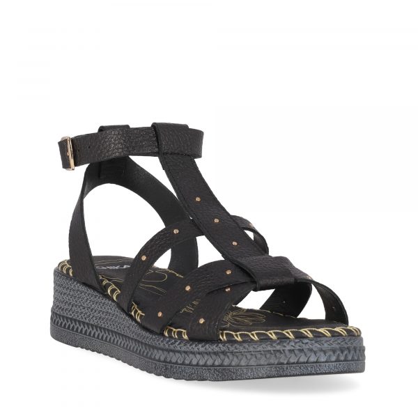 CHIKA10 MUDEJAR 06 Negro Sandalias Piel de Mujer Chika10 Leather Cuña baja - Imagen 2