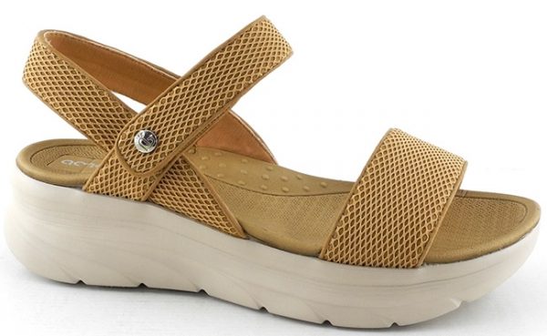 AMARPIES ABZ28651 SANDALIA CONFORT TEJIDO REJILLA CAMEL