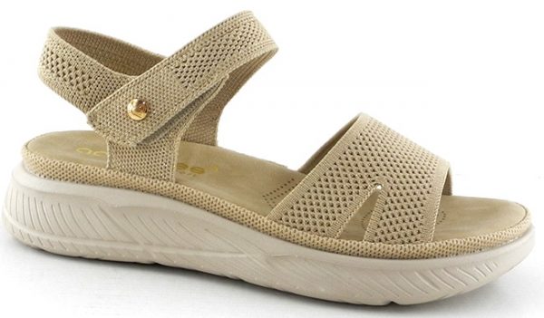 AMARPIES ABZ28660 SANDALIA PICADA CIERRE DE VELCRO BEIG