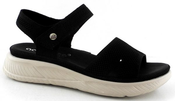 AMARPIES ABZ28660 SANDALIA PICADA CIERRE DE VELCRO NEGRO