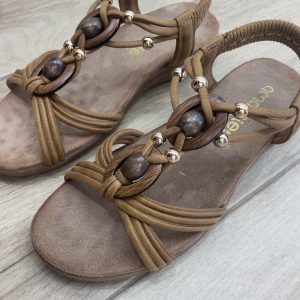 AMARPIES ABZ28685 SANDALIA COMFORT ELASTICO TRENZADO BRONCE