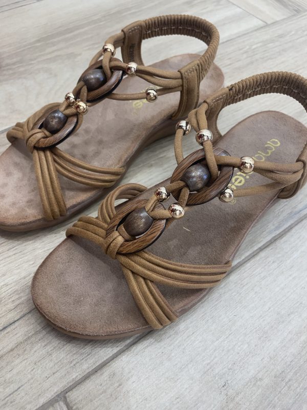 AMARPIES ABZ28685 SANDALIA COMFORT ELASTICO TRENZADO BRONCE
