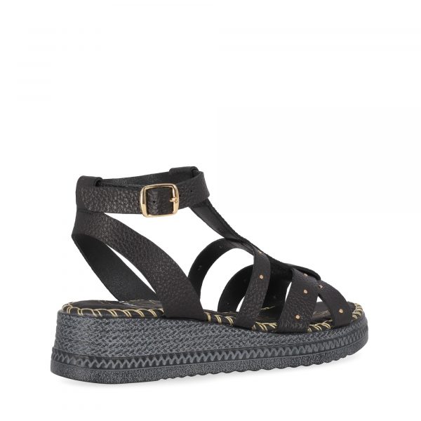 CHIKA10 MUDEJAR 06 Negro Sandalias Piel de Mujer Chika10 Leather Cuña baja - Imagen 4