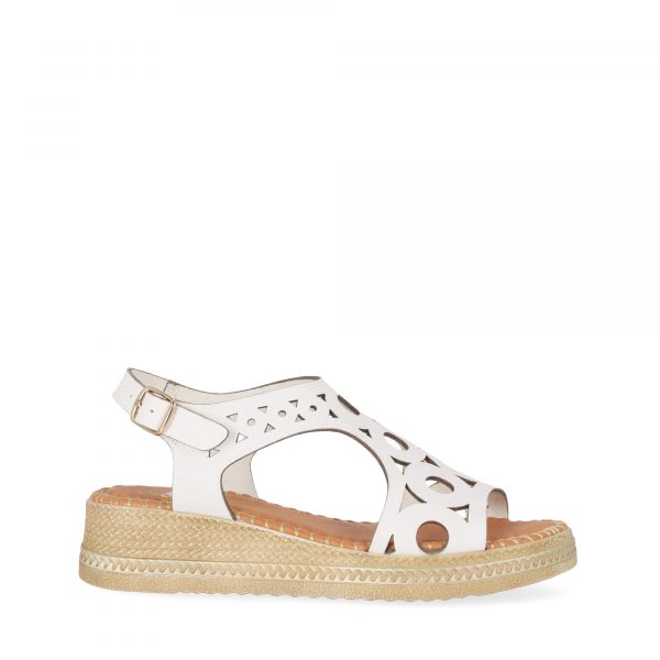 CHIKA10 MUDEJAR 07 Blanco Sandalias Piel de Mujer Chika10 Leather Cuña baja