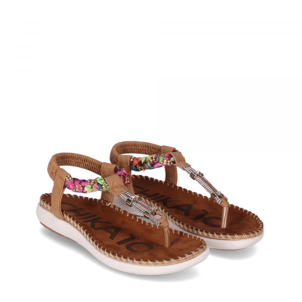 CHIKA10 CANELON 04 Cuero Sandalias Piel Vegana de Mujer Chika10 Plano - Imagen 2