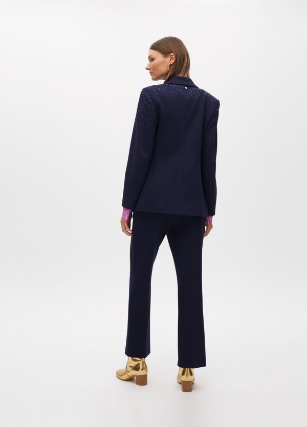 LOLA CASADEMUNT Americana de punto con detalle strass en hombros  NAVY MF2502002 - Imagen 2
