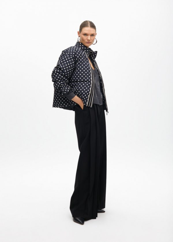 LOLA CASADEMUNT Anorak corto acolchado topos  NEGRO-CRUDO MF2501004 - Imagen 5