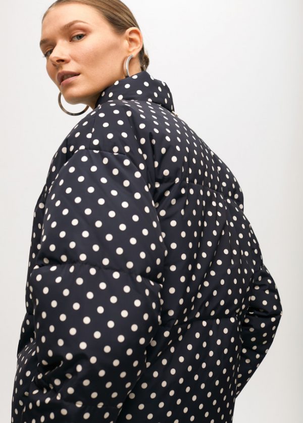 LOLA CASADEMUNT Anorak corto acolchado topos  NEGRO-CRUDO MF2501004 - Imagen 4