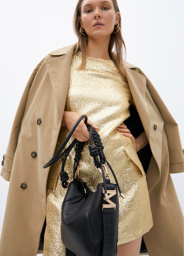LOLA CASADEMUNT Bolsito asa trenzada efecto piel NEGRO MF2504013 - Imagen 2