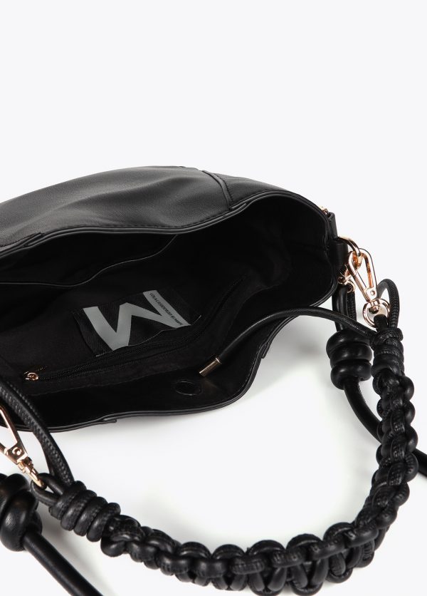LOLA CASADEMUNT Bolsito asa trenzada efecto piel NEGRO MF2504013 - Imagen 3