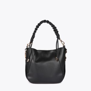 LOLA CASADEMUNT Bolsito asa trenzada efecto piel NEGRO MF2504013