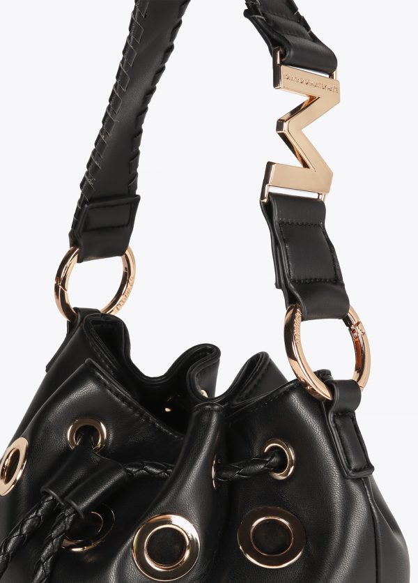 LOLA CASADEMUNT Bolso judas con ojales metalizados circulares  NEGRO MF2504002 - Imagen 2