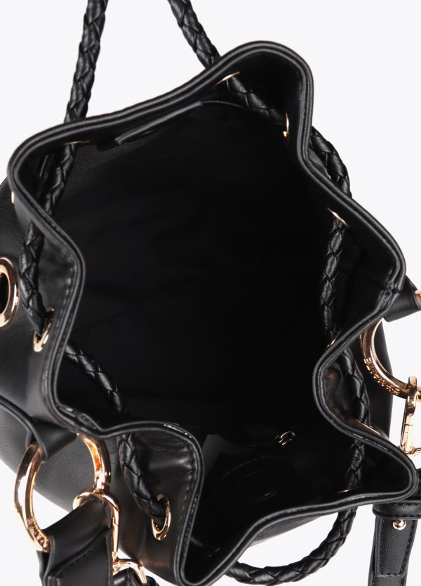 LOLA CASADEMUNT Bolso judas con ojales metalizados circulares  NEGRO MF2504002 - Imagen 3