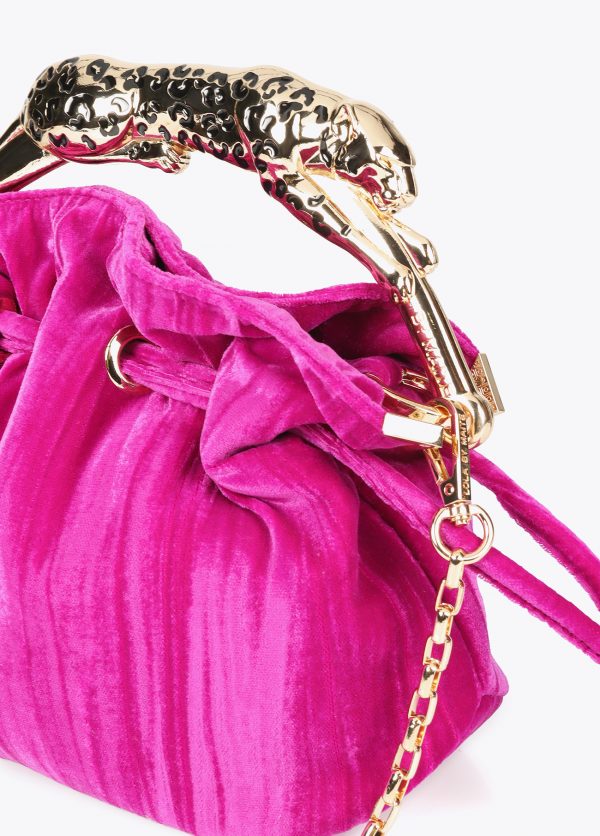 LOLA CASADEMUNT Bolso tejido plisado con asa leopardo metálica  BUGANVILIA MF2504014 - Imagen 2