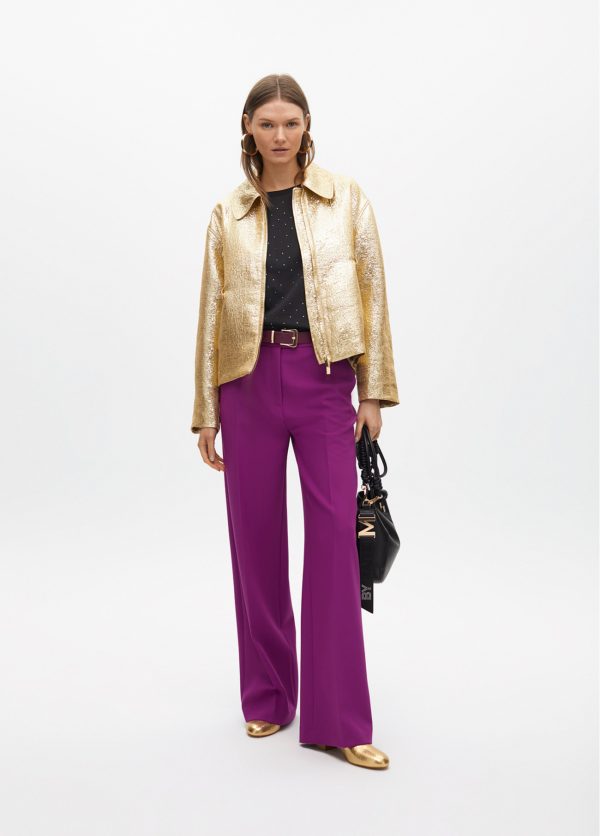 LOLA CASADEMUNT Bomber craquelada dorada  ORO VIEJO MF2502012