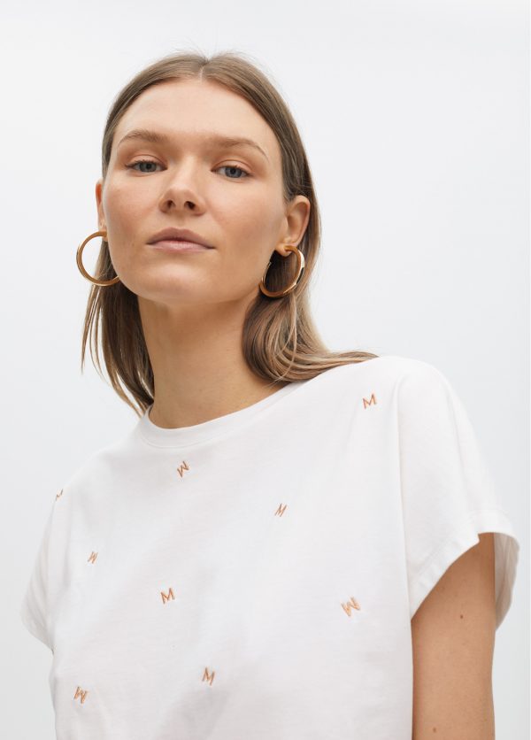 LOLA CASADEMUNT Camiseta con bordado logotipado BLANCO MF2515025 - Imagen 2