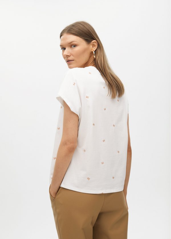LOLA CASADEMUNT Camiseta con bordado logotipado BLANCO MF2515025 - Imagen 3