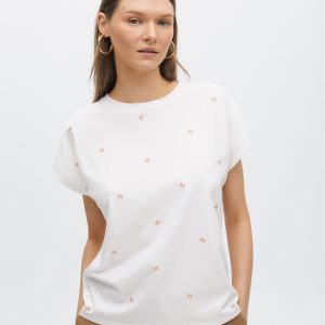 LOLA CASADEMUNT Camiseta con bordado logotipado BLANCO MF2515025