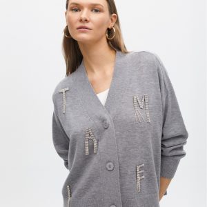 LOLA CASADEMUNT Cardigan MAITE joyas GRIS-NEGRO MF2511011