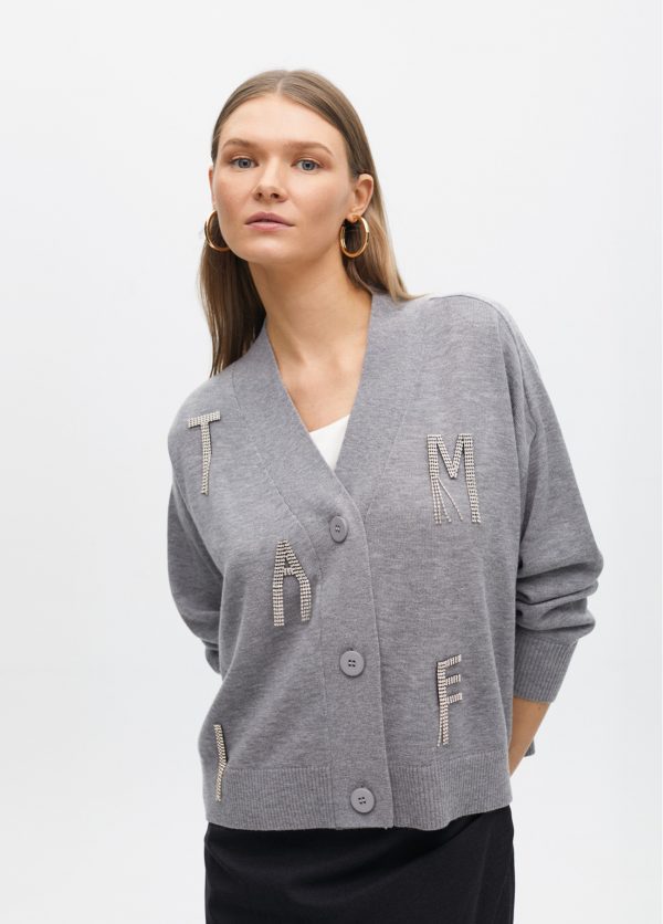 LOLA CASADEMUNT Cardigan MAITE joyas GRIS-NEGRO MF2511011