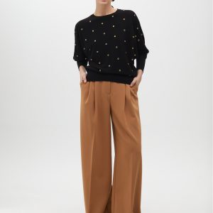 LOLA CASADEMUNT Jersey con eyelets NEGRO MF2511023