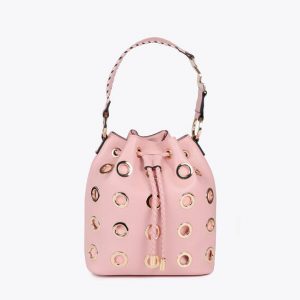 LOLA CASADEMUNT Bolso judas con ojales metalizados circulares ROSA MF2504002