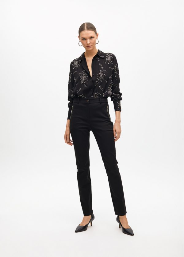 LOLA CASADEMUNT Pantalón bolsillo con cremallera NEGRO MF2514015
