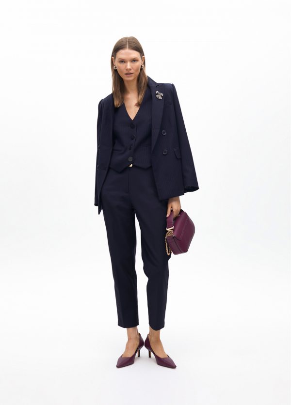 LOLA CASADEMUNT Pantalón con goma  logotipada NAVY MF2514010 - Imagen 2