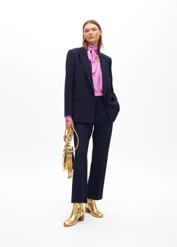 LOLA CASADEMUNT Pantalon de punto con  botones NAVY MF2514003 - Imagen 3
