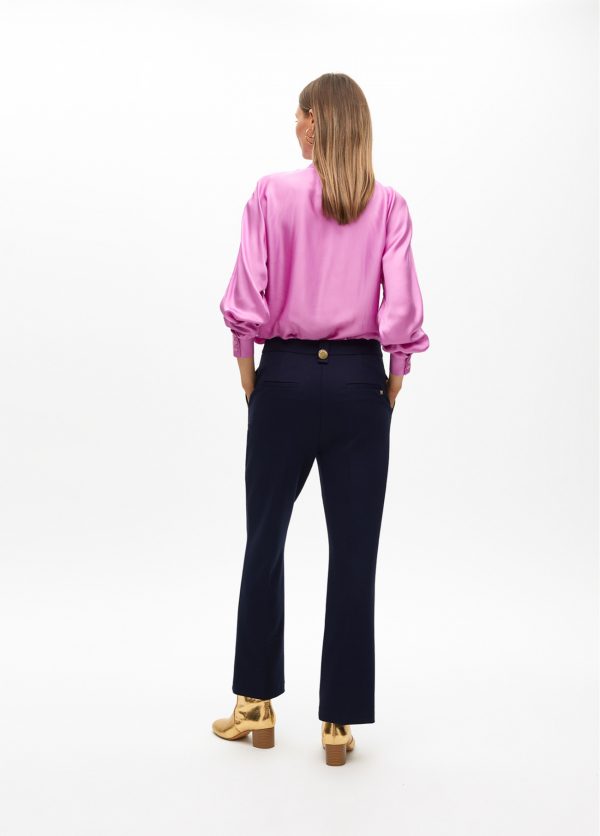 LOLA CASADEMUNT Pantalon de punto con  botones NAVY MF2514003 - Imagen 2