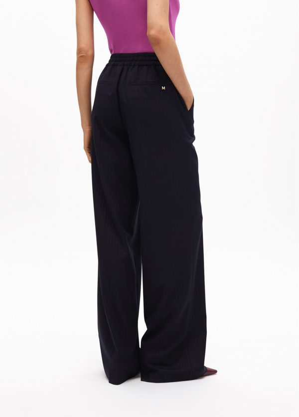 LOLA CASADEMUNT Pantalón recto con goma raya diplomática NAVY MF2514001 - Imagen 3