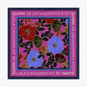 LOLA CASADEMUNT Pañuelo estampado flores ROSA-AZUL MF2507001