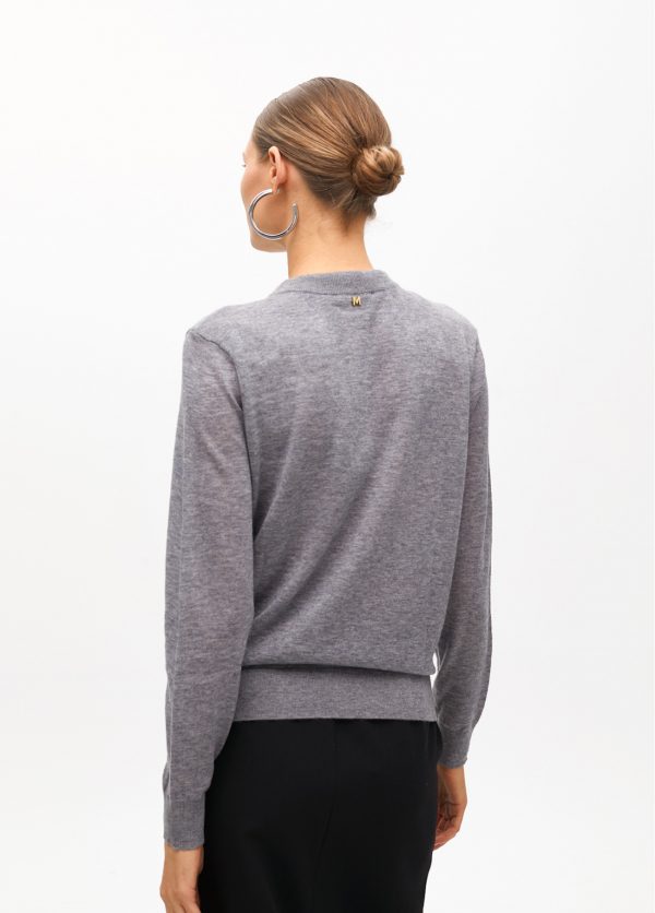 LOLA CASADEMUNT Jersey con pañuelo en el  cuello GRIS MF2511018 - Imagen 3