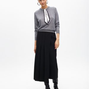 LOLA CASADEMUNT Jersey con pañuelo en el  cuello GRIS MF2511018