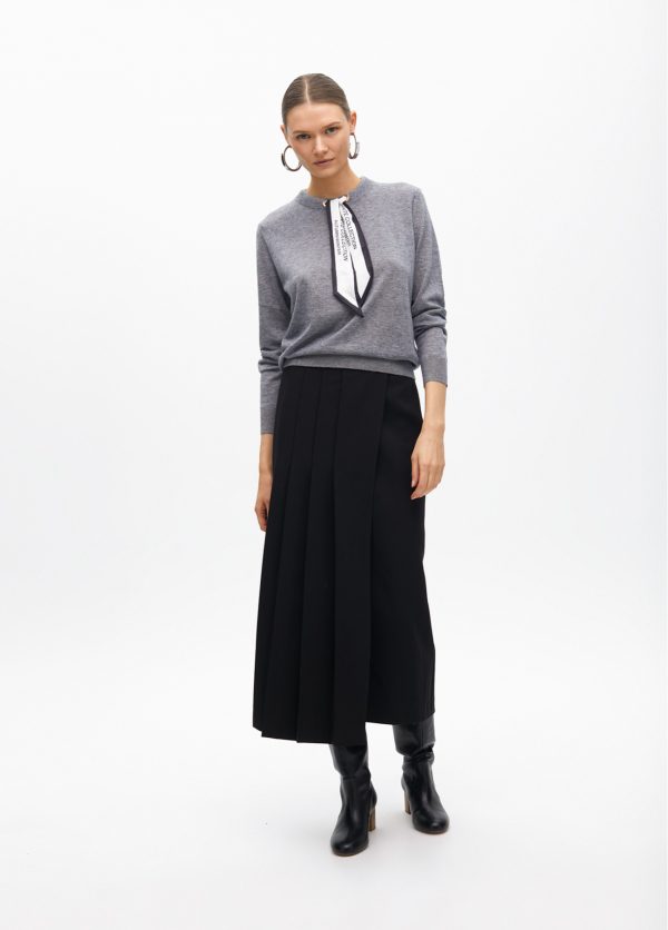 LOLA CASADEMUNT Jersey con pañuelo en el  cuello GRIS MF2511018