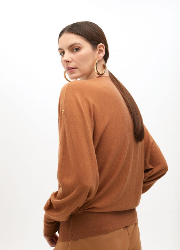 LOLA CASADEMUNT Jersey con eyelets  MARRON MF2511023 - Imagen 3