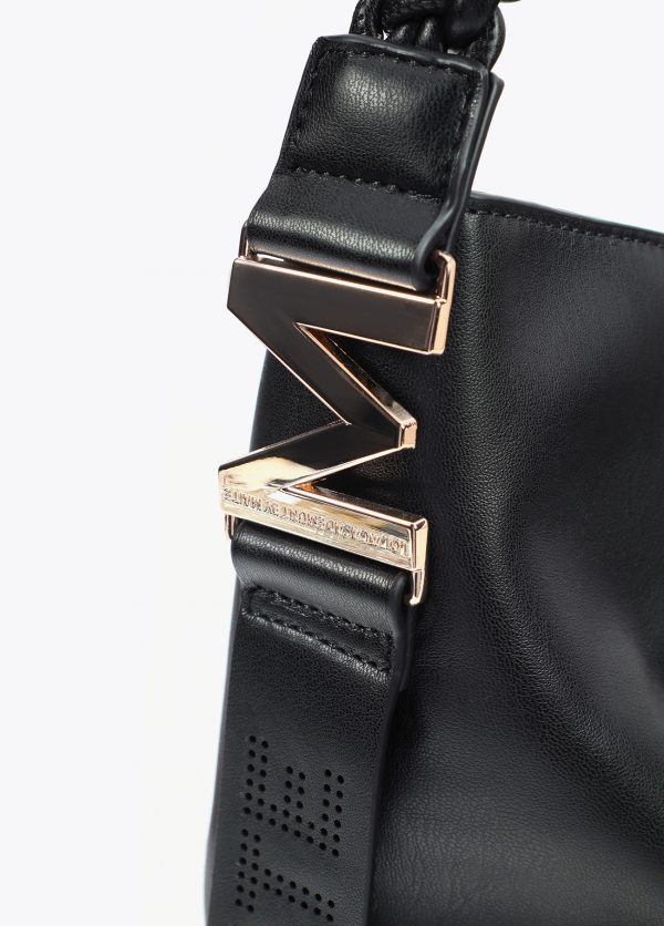 LOLA CASADEMUNT Shopper asa trenzada efecto piel NEGRO MF2504008 - Imagen 2